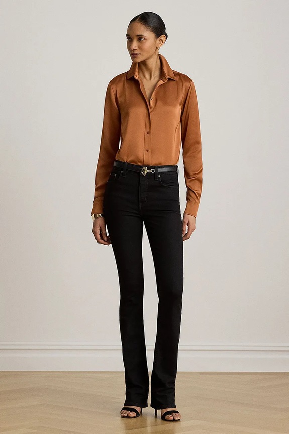 Lauren Ralph Lauren košeľa dámska 200P13808 oranžová