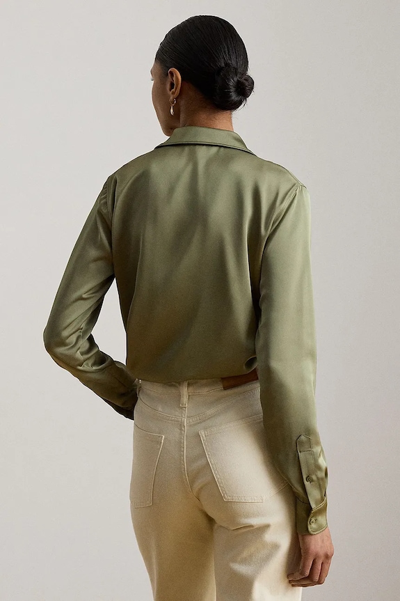 Lauren Ralph Lauren košeľa dámska 200P13808 zelená AW26