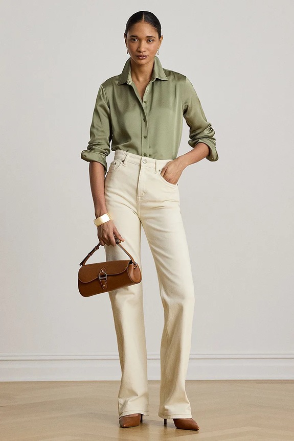 Oblečenie Lauren Ralph Lauren košeľa dámska 200P13808 zelená
