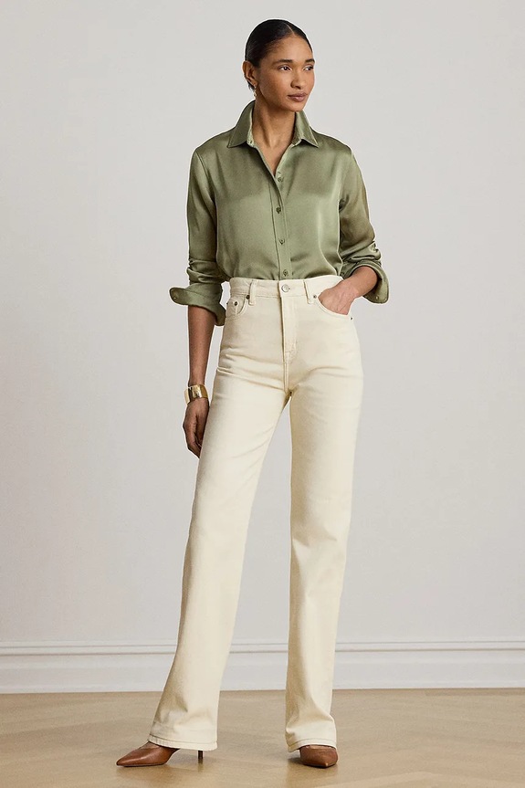 Lauren Ralph Lauren košeľa dámska 200P13808 zelená