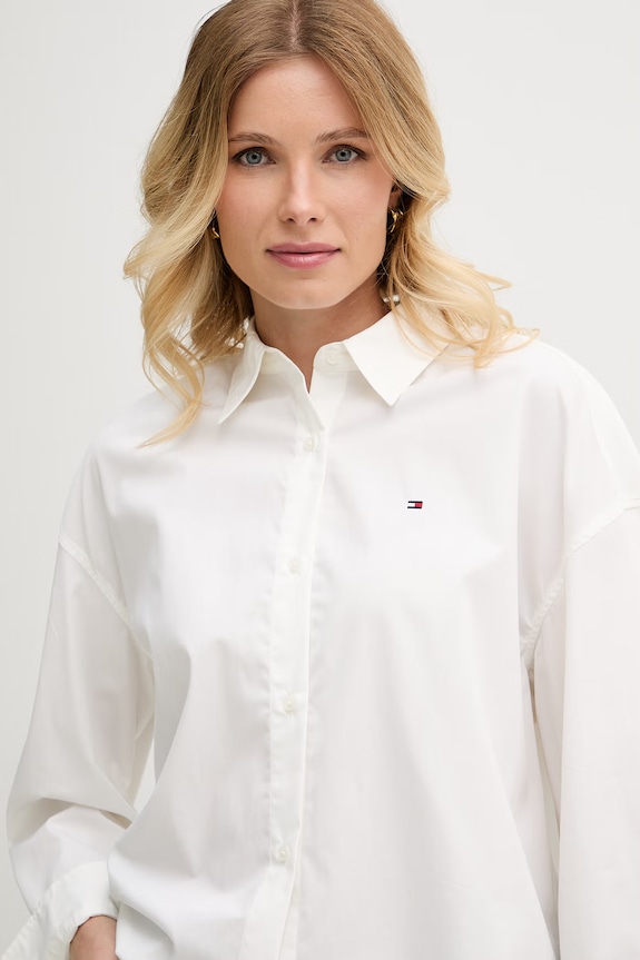 Tommy Hilfiger cămașă pentru femei, din bumbac bej WW0WW49940