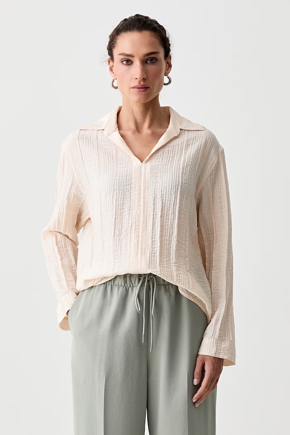 Calvin Klein blúzka dámska s viskózou béžová LV044G117G