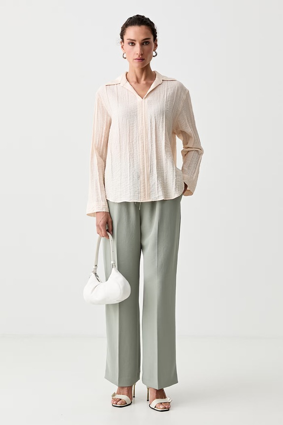 Calvin Klein blúzka dámska s viskózou LV044G117G béžová AW26