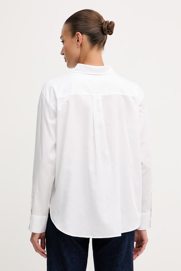 Ρούχα Calvin Klein Jeans πουκάμισο γυναικείο βαμβακερό LV047G126G λευκό