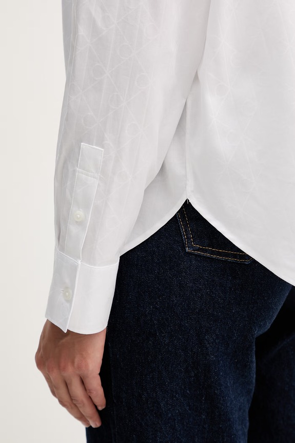 Calvin Klein Jeans πουκάμισο γυναικείο βαμβακερό LV047G126G λευκό