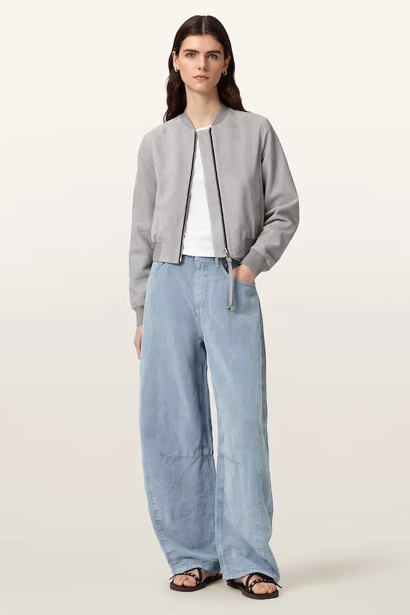 Îmbrăcăminte AllSaints blugi barrel pentru femei JETT W080TE albastru