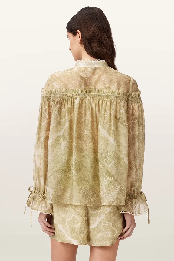 AllSaints koszula damska z lyocellem DELPHINE W116PE żółty AW26