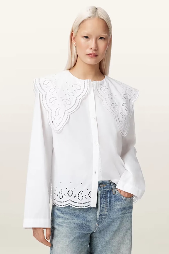AllSaints koszula damska bawełniana MARIE biały W042PE