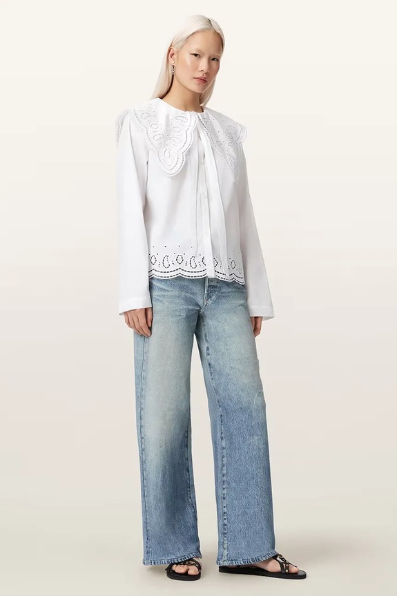 Odzież AllSaints koszula damska bawełniana MARIE W042PE biały