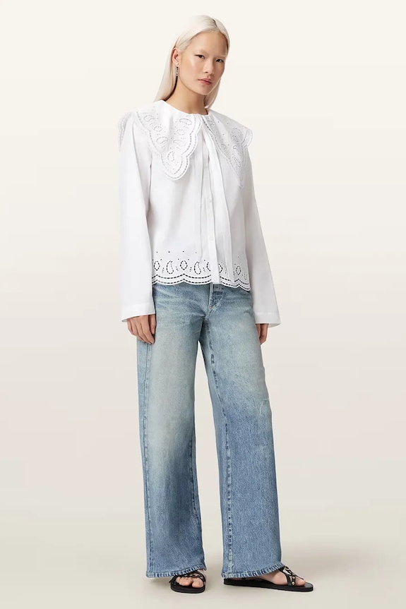 Odzież AllSaints koszula damska bawełniana MARIE W042PE biały