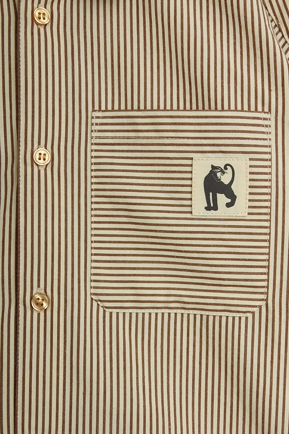 Mini Rodini koszula dziecięca bawełniana Poplin beżowy 26620102