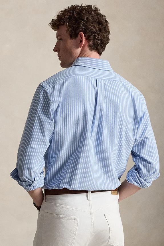 Polo Ralph Lauren cămașă pentru bărbați, din bumbac 710B22593 albastru AW26