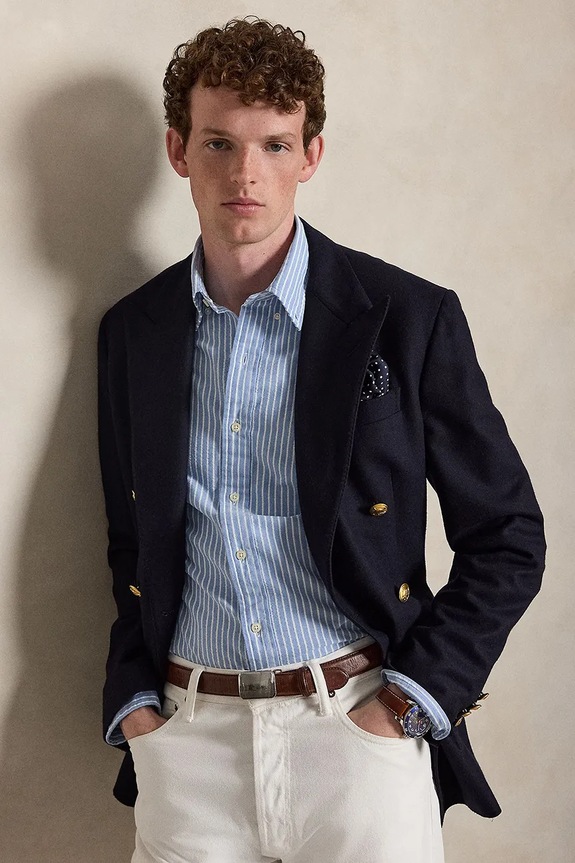 Polo Ralph Lauren cămașă pentru bărbați, din bumbac 710B22593 albastru