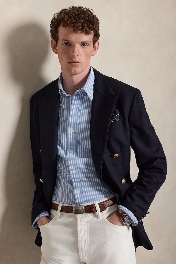 Polo Ralph Lauren cămașă pentru bărbați, din bumbac 710B22593 albastru