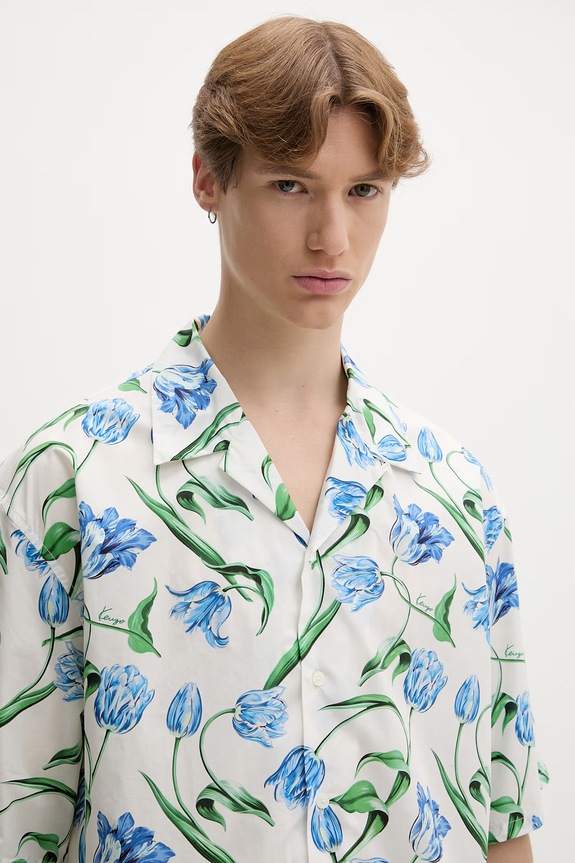 Kenzo рубашка для мужчин из хлопка белый FG65CH1329O2