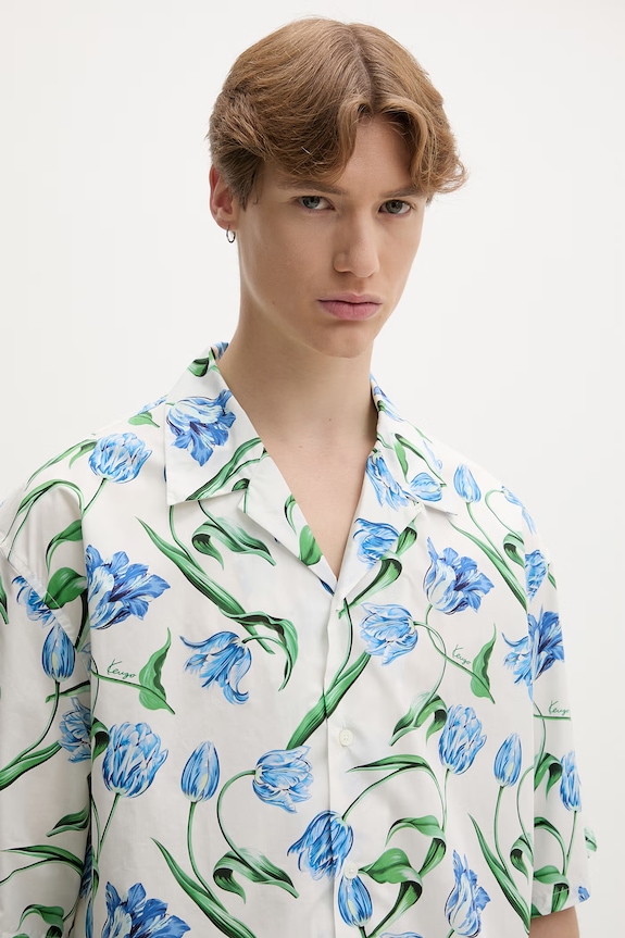 Kenzo рубашка для мужчин из хлопка белый FG65CH1329O2