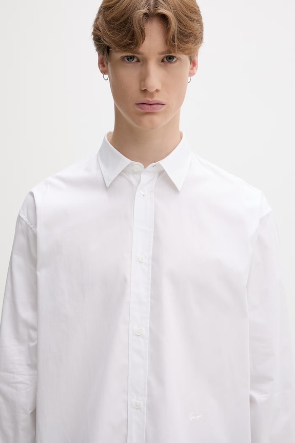 Kenzo koszula męska bawełniana biały FG65CH4619LF