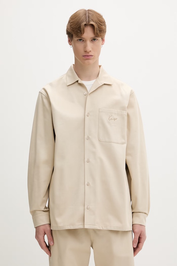 Kenzo košile pánská bavlněná béžová FG65CH4519OD