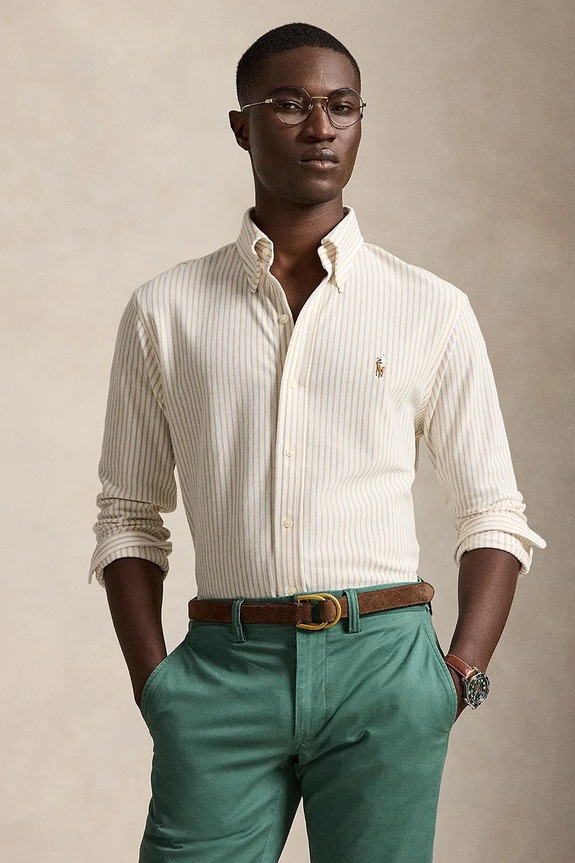 Polo Ralph Lauren koszula męska bawełniana beżowy 710B25852