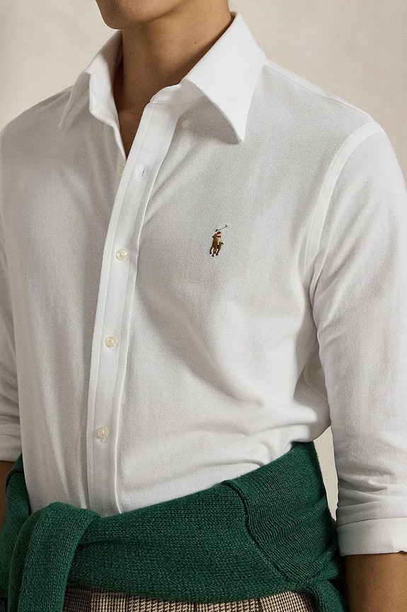 Polo Ralph Lauren πουκάμισο oxford ανδρικό βαμβακερό λευκό 710P03967