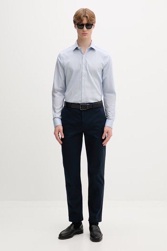 Calvin Klein non-iron košulja za muškarce od pamuka s elastanom LV019EU138 plava AW26