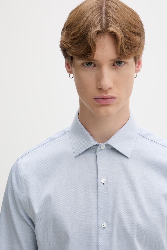 Calvin Klein non-iron košulja za muškarce od pamuka s elastanom plava LV019EU138