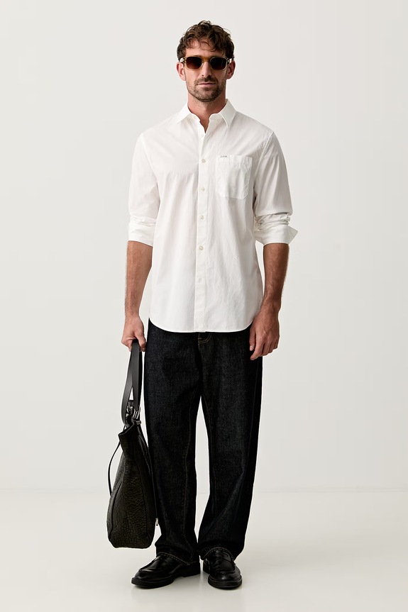 Guess koszula męska bawełniana M6YH14.W2736 biały AW26