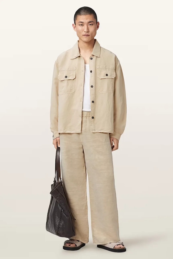 Îmbrăcăminte AllSaints cămașă pentru bărbați, cu in KORTEN M062OE bej