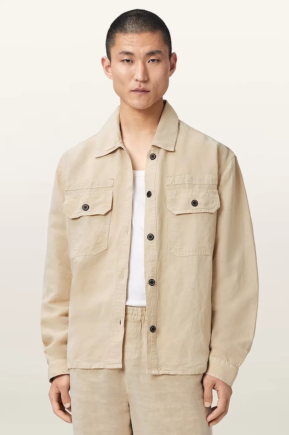 AllSaints cămașă pentru bărbați, cu in KORTEN bej M062OE