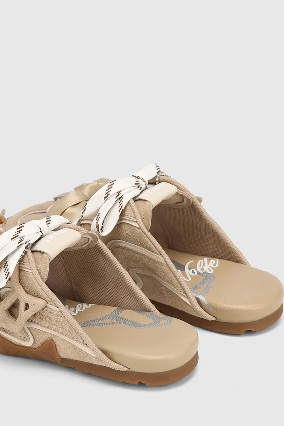 Obuwie Naked Wolfe klapki damskie zamszowe Admire Off White Suede Admire.Off.White.Suede beżowy