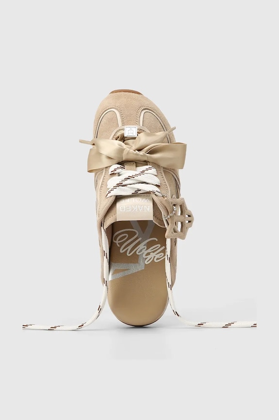 Naked Wolfe klapki damskie zamszowe Admire Off White Suede Admire.Off.White.Suede beżowy