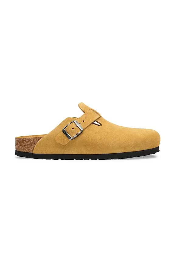 Birkenstock pantofle nazouváky dámské semišové Boston Soft Footbed Suede Leather hnědá 1033067