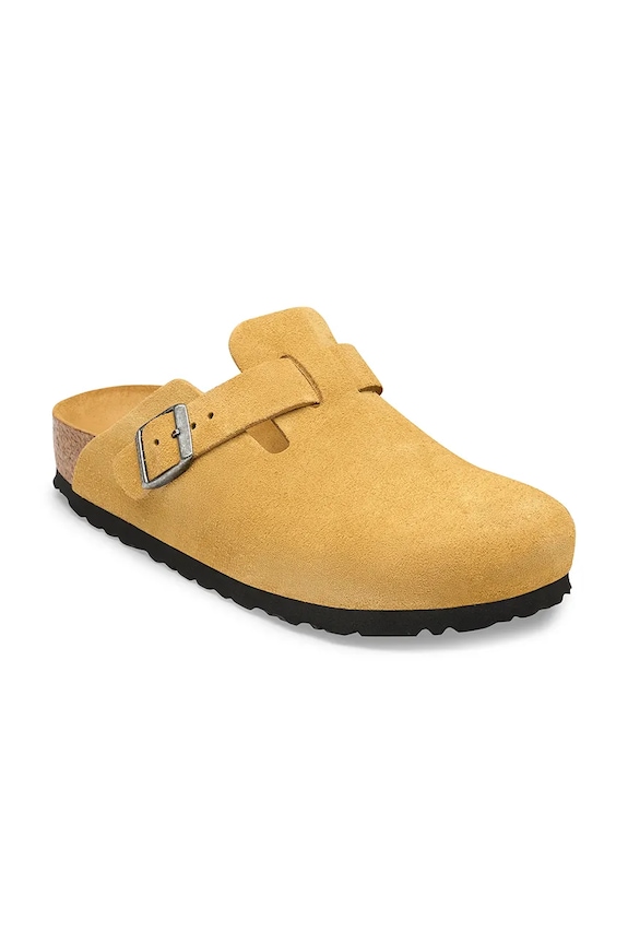 Birkenstock pantofle nazouváky dámské semišové Boston Soft Footbed Suede Leather 1033067 hnědá AW26