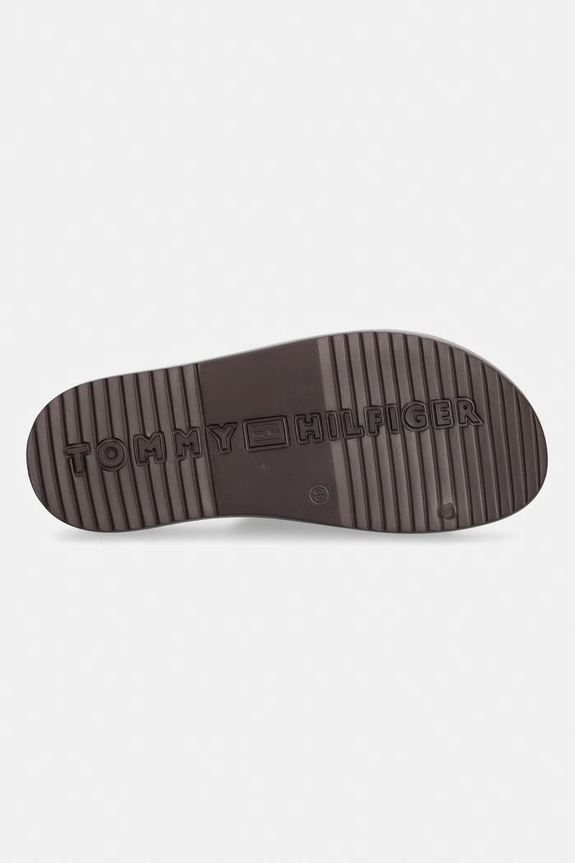 Tommy Hilfiger pantofle s odkrytými prsty dámské TH MOLDED SUMMER SANDAL FW0FW09425 hnědá