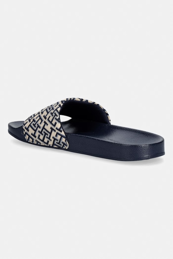 Obuća Tommy Hilfiger natikače za žene TH MONOGRAM POOL SLIDE FW0FW09423 mornarsko plava