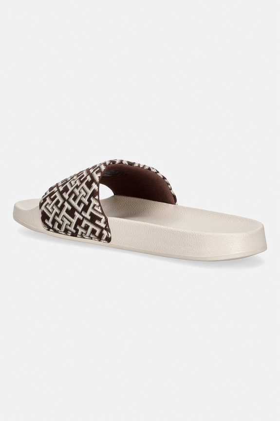 Obuća Tommy Hilfiger natikače za žene TH MONOGRAM POOL SLIDE FW0FW09423 bež