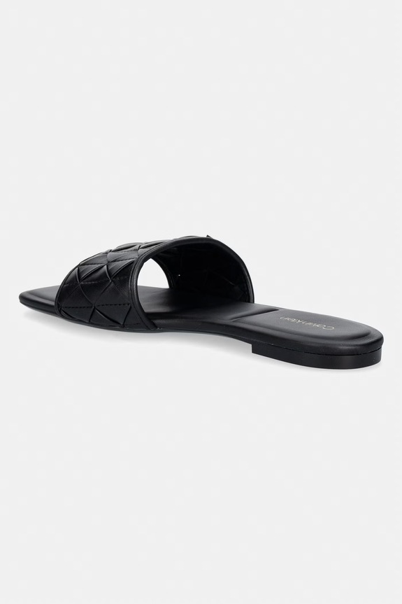 Obuwie Calvin Klein SQUARE FLAT SNDL WOVEN LTH HW0HW03268.0GJ czarny
