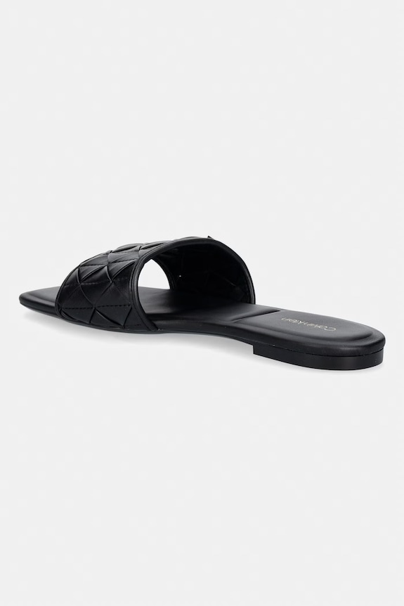 Obuwie Calvin Klein SQUARE FLAT SNDL WOVEN LTH HW0HW03268.0GJ czarny