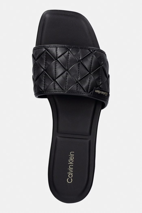 Calvin Klein SQUARE FLAT SNDL WOVEN LTH czarny HW0HW03268.0GJ