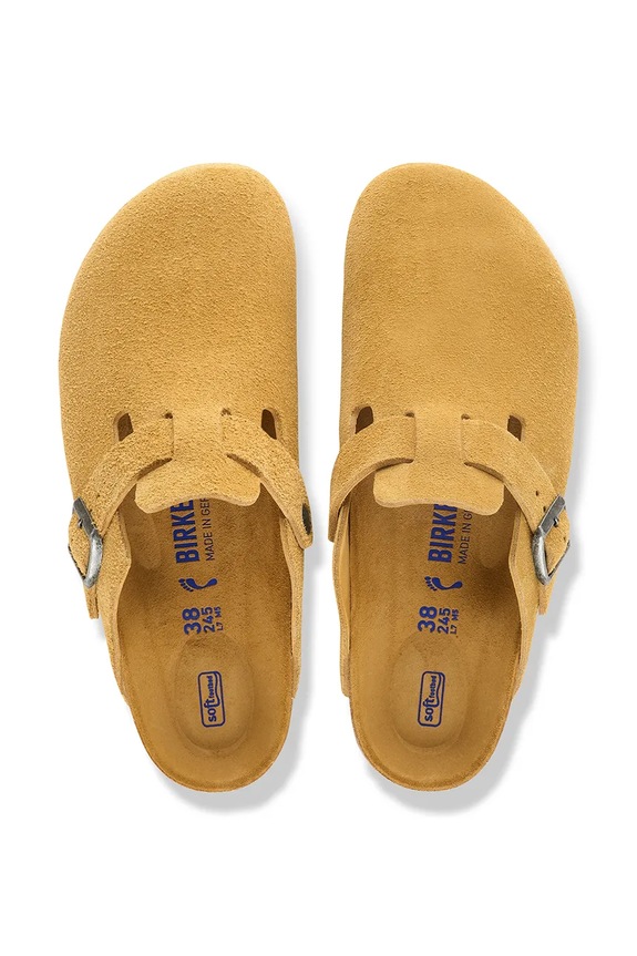 Obuv Birkenstock šľapky so zakrytými prstami semišové Boston Soft Footbed Suede Leather 1033122 hnedá