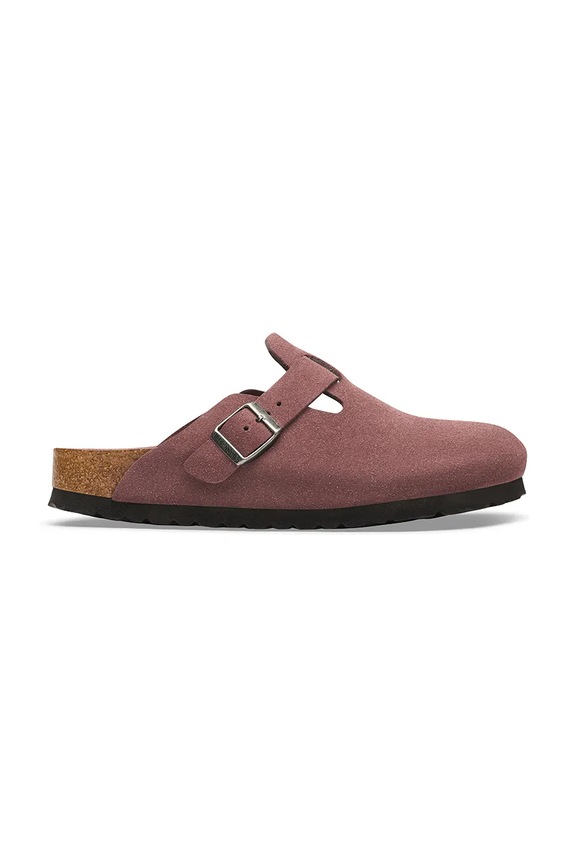 Birkenstock šľapky so zakrytými prstami semišové Boston Soft Footbed Suede Leather ružová 1033089.