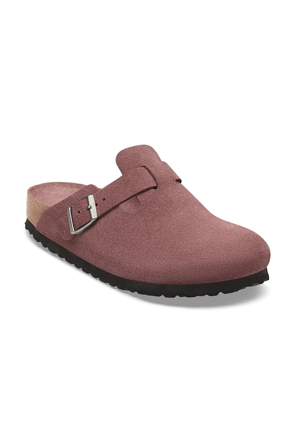Birkenstock šľapky so zakrytými prstami semišové Boston Soft Footbed Suede Leather 1033089. ružová AW26
