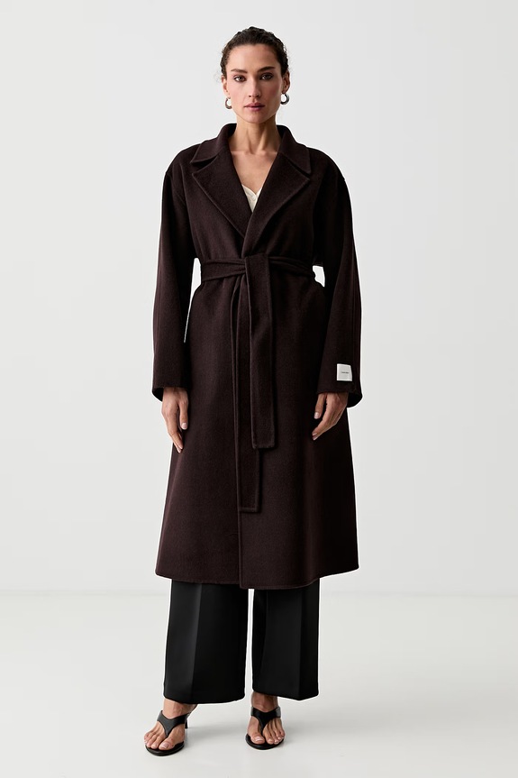 Calvin Klein kabát dámsky s vlnou hnedá LV044G509G