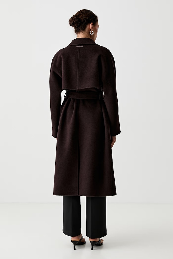 Oblečenie Calvin Klein kabát dámsky s vlnou LV044G509G hnedá