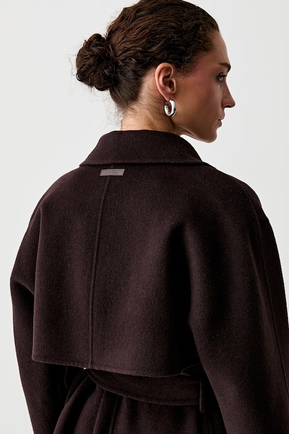 Calvin Klein kabát dámsky s vlnou LV044G509G hnedá