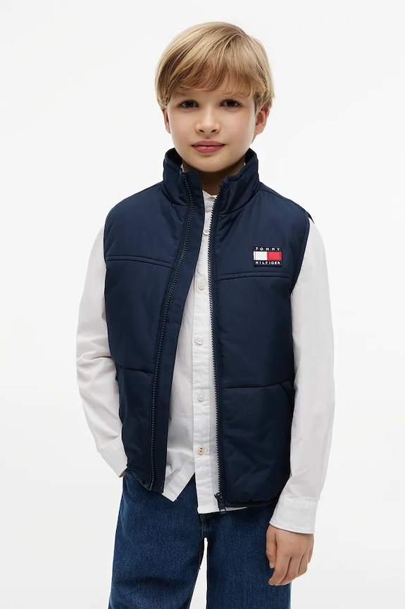 Tommy Hilfiger vestă pentru copii bleumarin KB0KB10532.128.176.9BY2