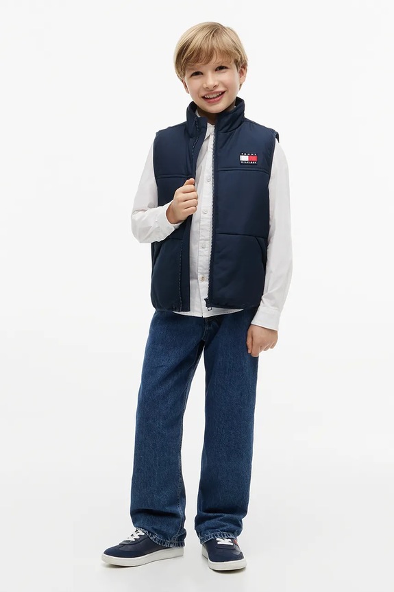 Tommy Hilfiger vestă pentru copii bleumarin KB0KB10532.128.176.9BY2
