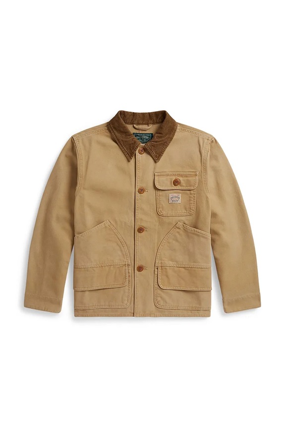 Polo Ralph Lauren κοντό μπουφάν παιδικό βαμβακερό μπεζ 323B18848001