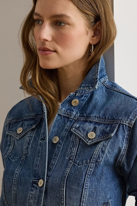 Lauren Ralph Lauren jachetă pentru femei, din denim albastru 200P14154