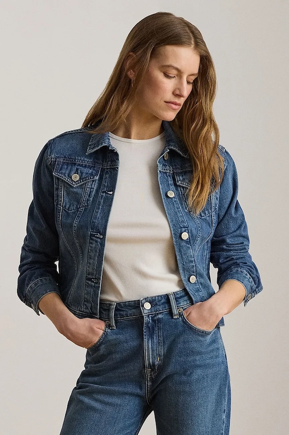 Lauren Ralph Lauren jachetă pentru femei, din denim 200P14154 albastru